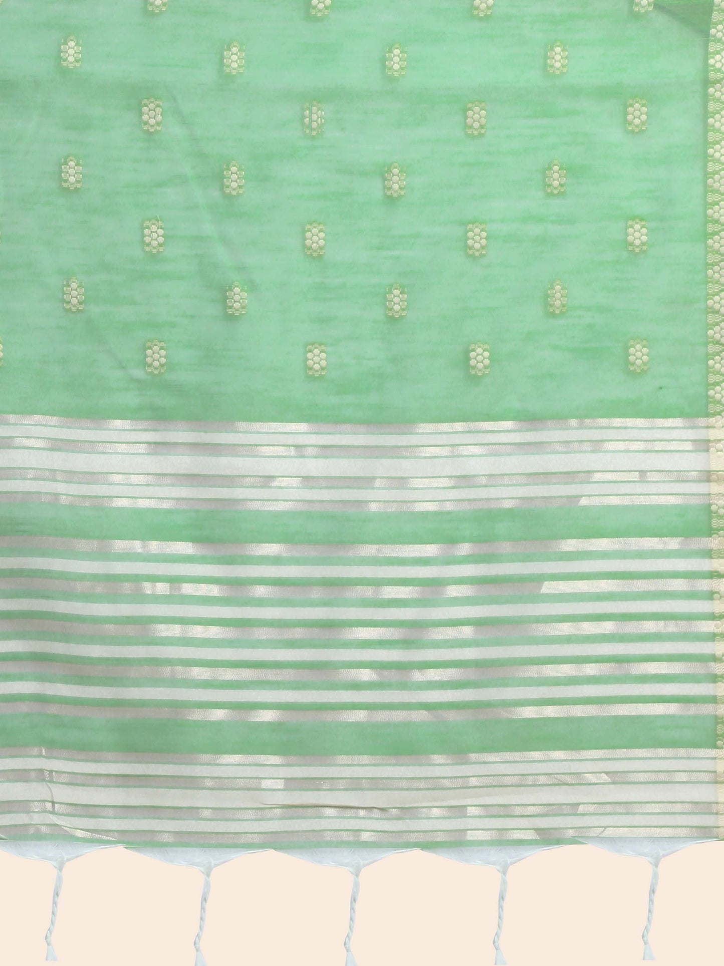 Pista Chikankari Woven Lucknowi Cotton Saree