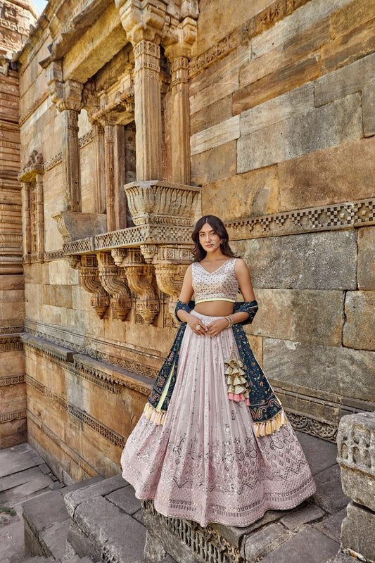 Light Purple Color Heavy Sequins Work Lehenga